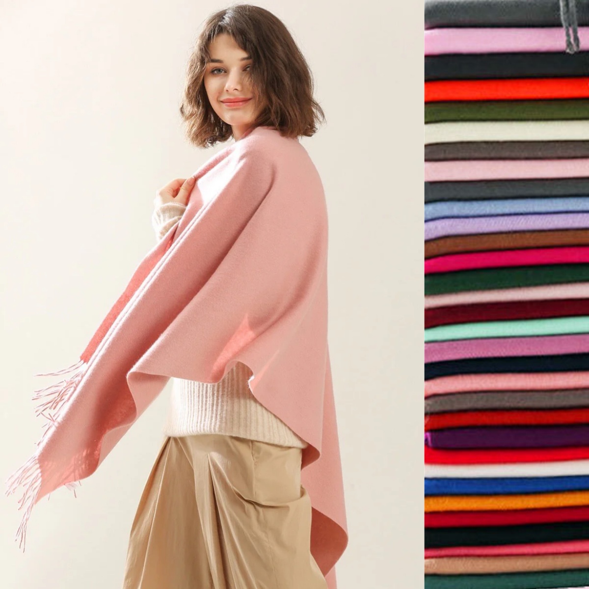Cashmere Pashmina Wrap - Damski szal z cienkiego, imitacji kaszmiru,