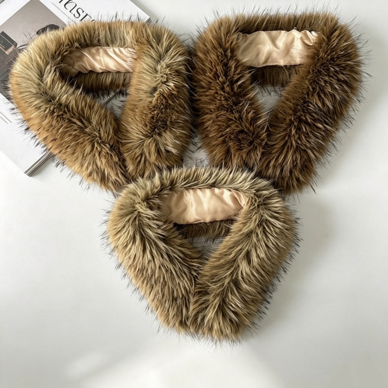 Shawl Wrap Winter - Zimowy płaszcz z pluszowym futrzanym kołnierzem,